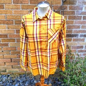 Yellow Flannel Top Size Small NWT Time and Tru
